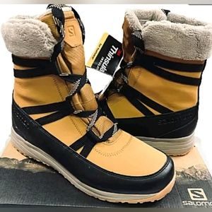 SALOMON HEIKA LTR CS WP WOMENS NEW BOOTS SIZE 6.5 TAN/BLACK